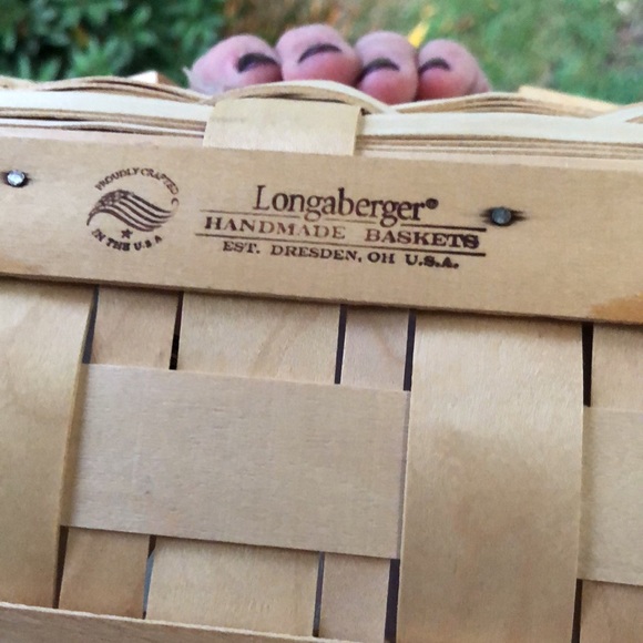 Vtg LONGABERGER Yankees Candle Dual Handle Basket RARE SET Basket Liner Charm - Picture 13 of 16